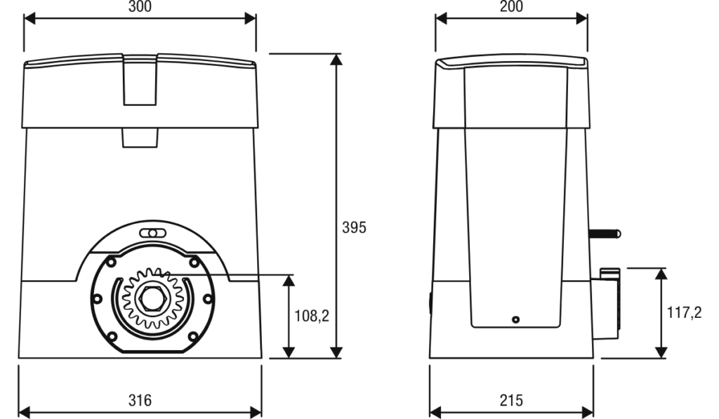 Beninca BULL1224 TURBO tehnički crtež i dimenzije
