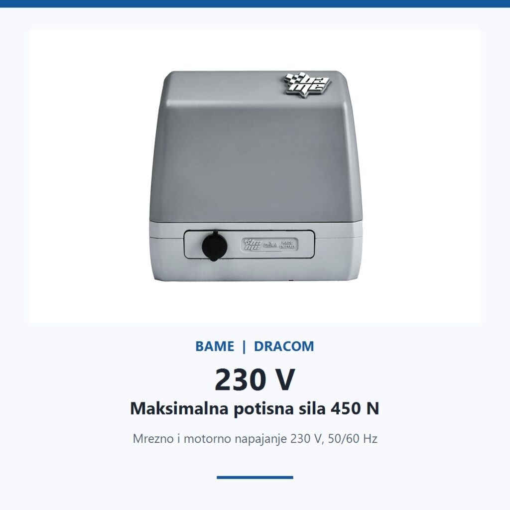 BAME FURY 400 motor 230 V sa silom 450 N
