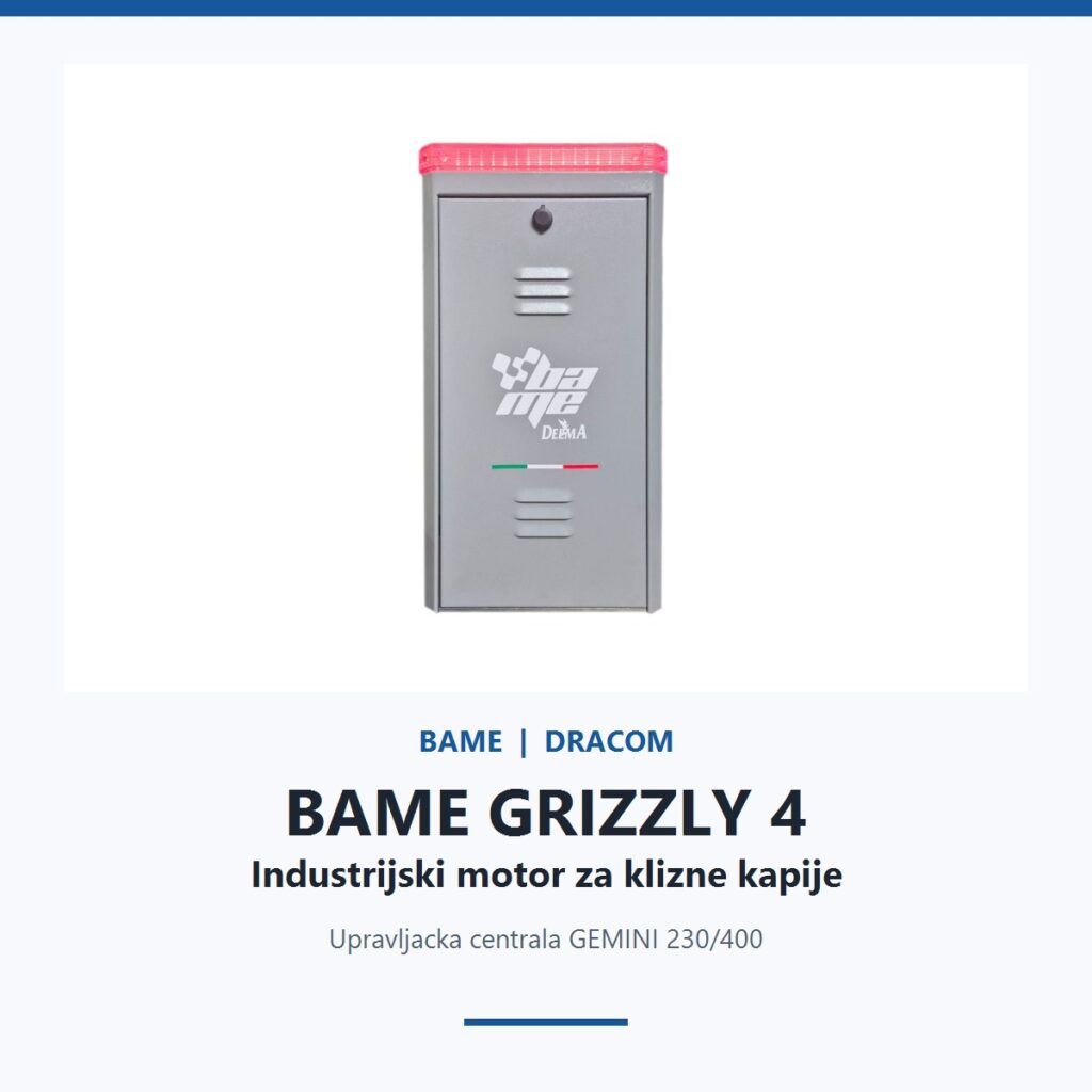BAME GRIZZLY 4 industrijski motor za klizne kapije do 4000 kg