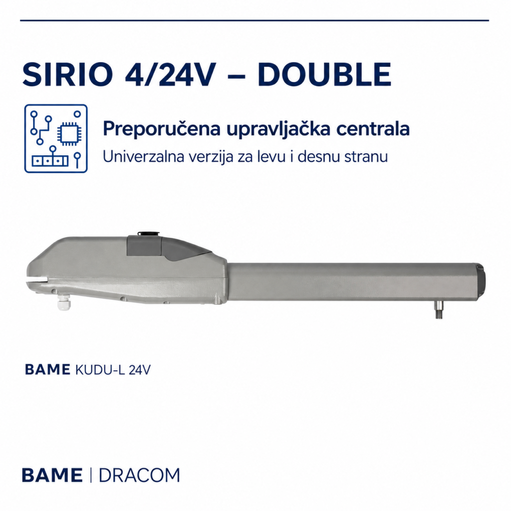 BAME KUDU-L 24V centrala SIRIO 4/24V DOUBLE