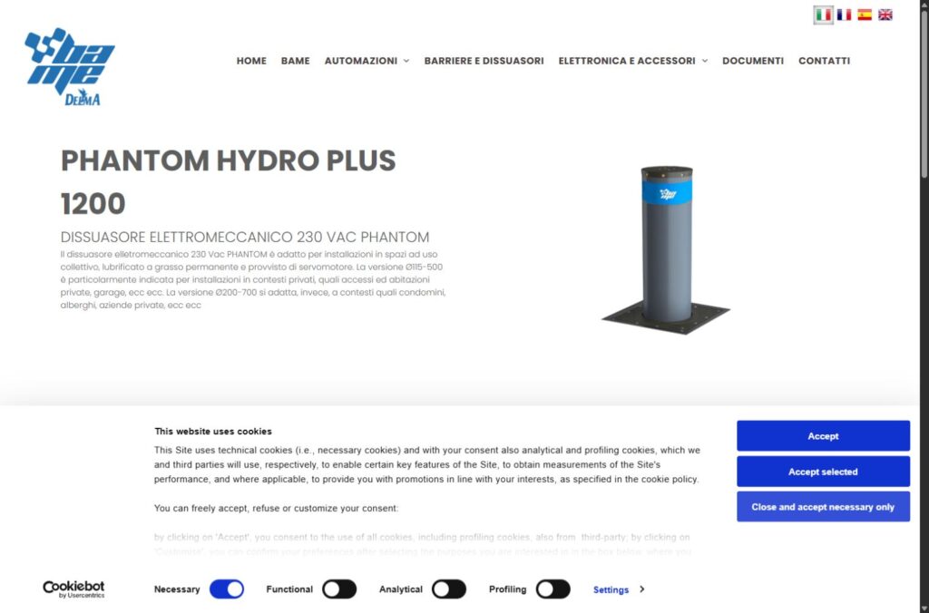 BAME PHANTOM HYDRO PLUS 1200 zvanična stranica