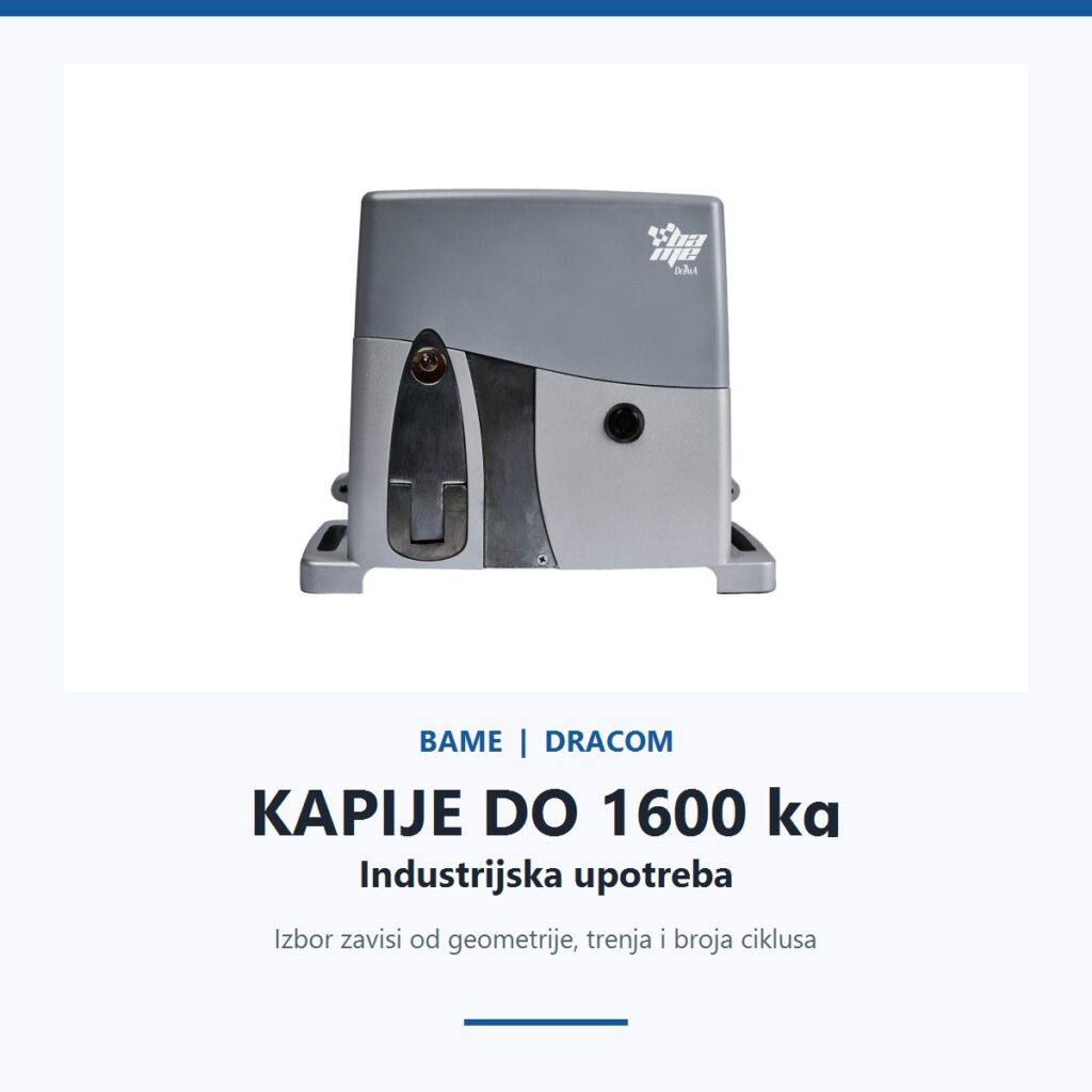 BAME ROY 16-380 za industrijske kapije do 1600 kg