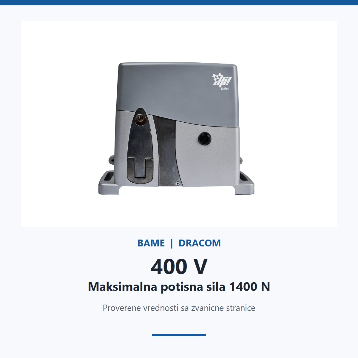 BAME ROY 16-380 pogon 400 V i potisna sila 1400 N