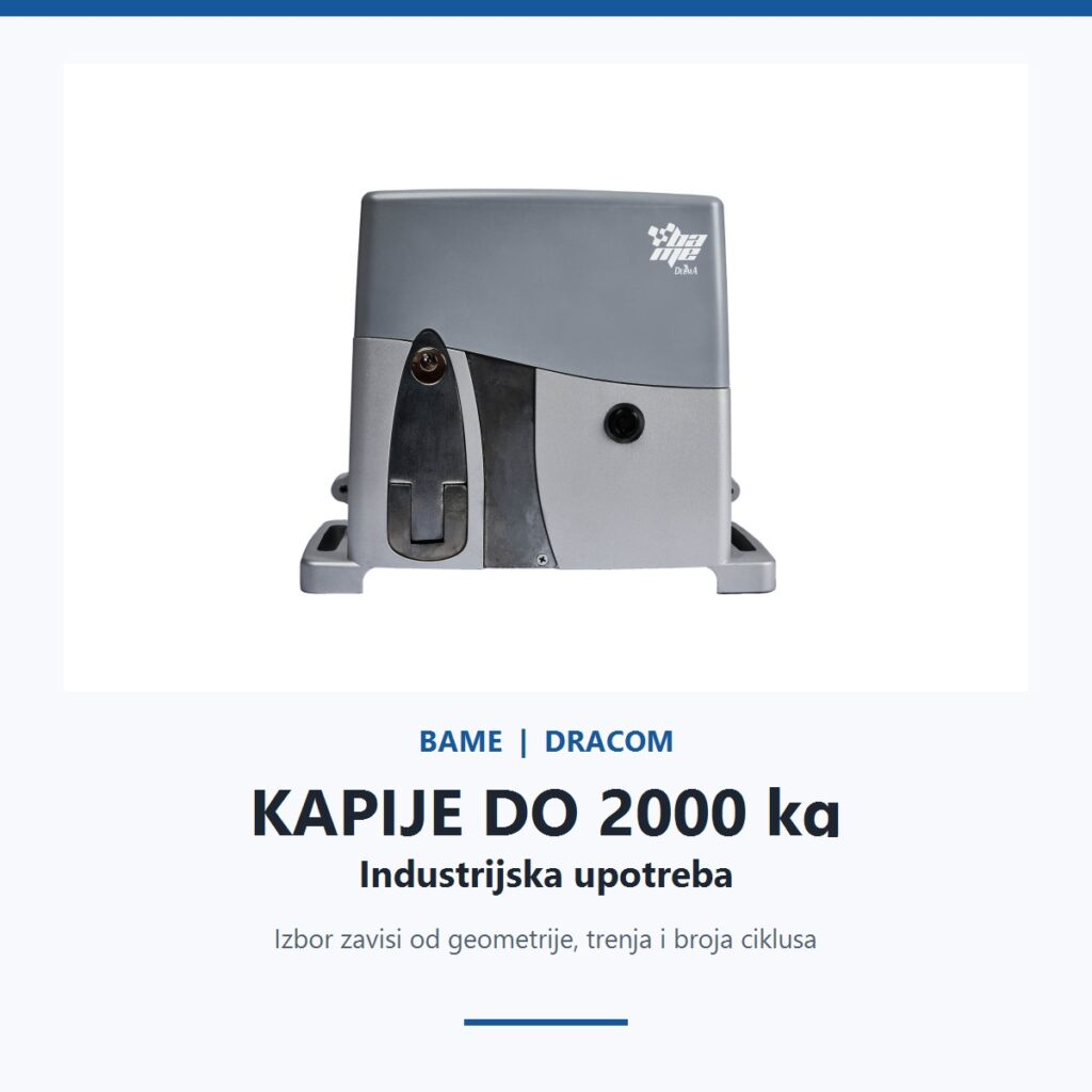 BAME ROY 20-230 za industrijske kapije do 2000 kg