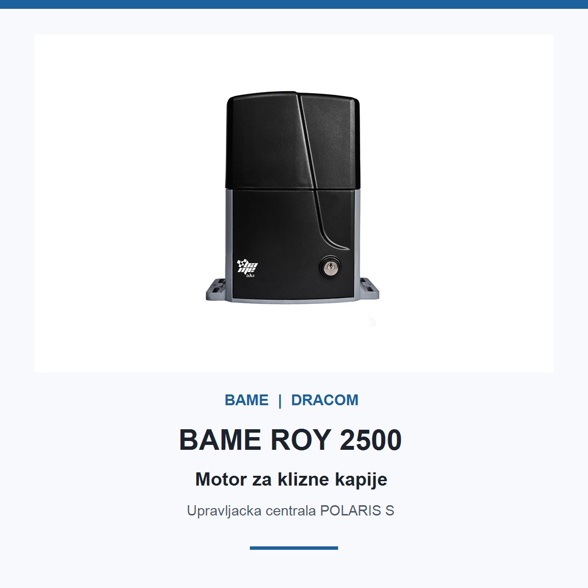 BAME ROY 2500 industrijski motor za kliznu kapiju