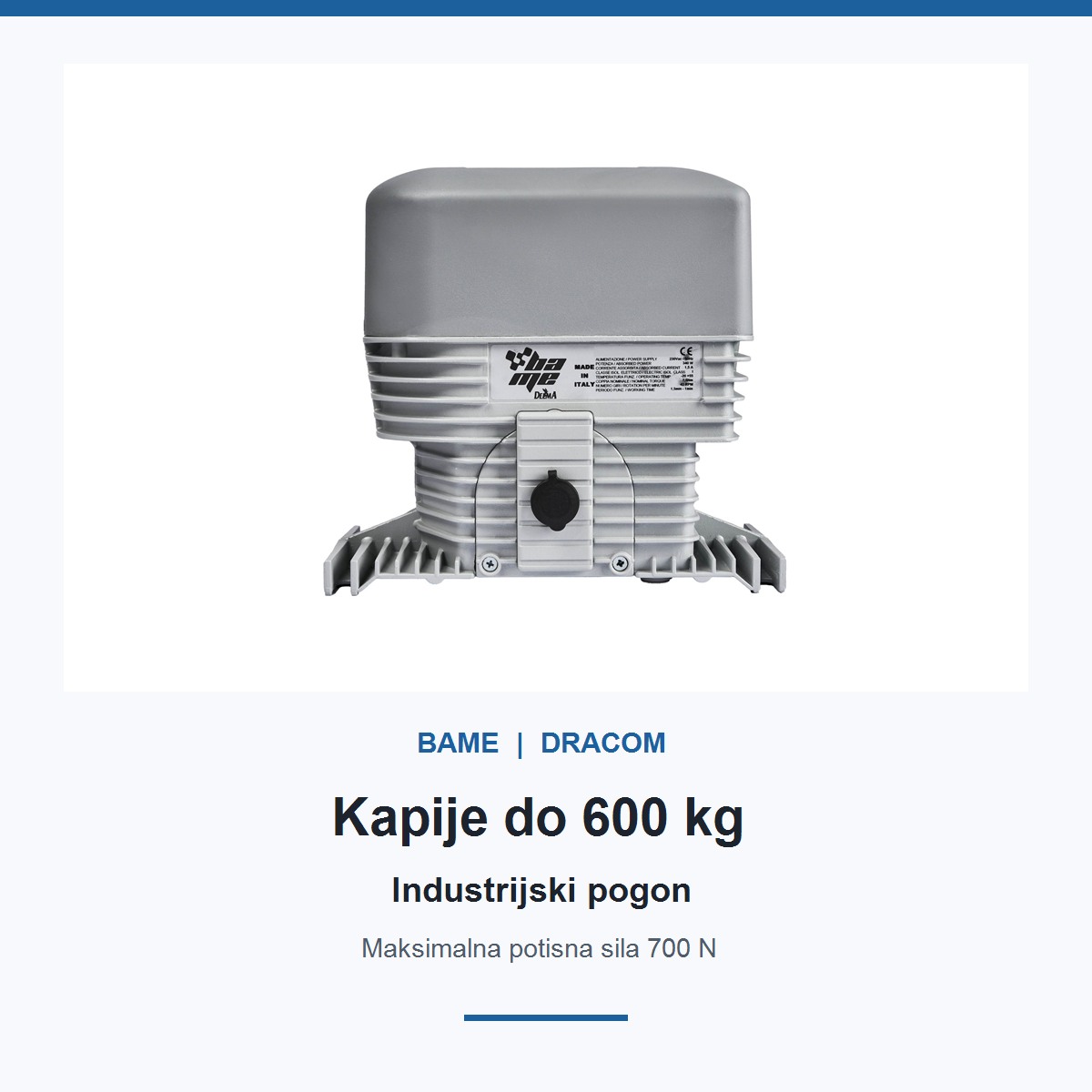 BAME ROY 6 motor za kapiju do 600 kg