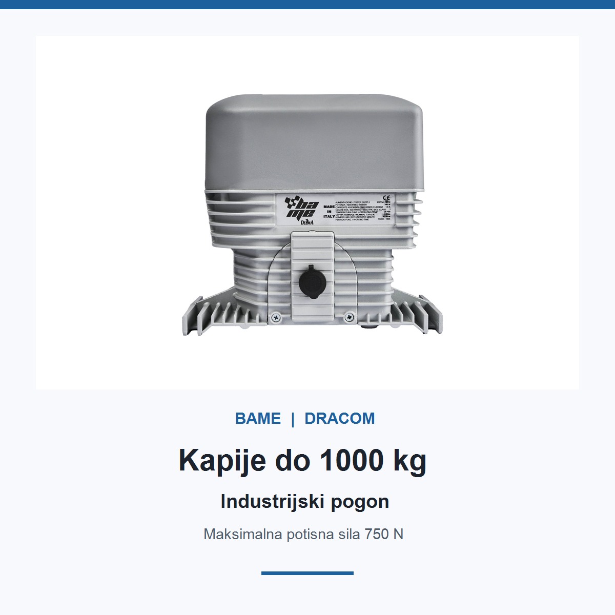 BAME ROY 9 motor za kapiju do 1000 kg
