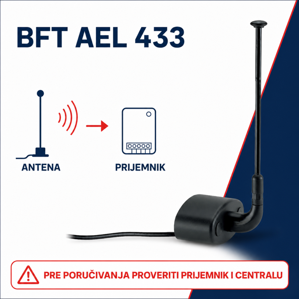 BFT AEL 433 servisna grafika provere prijemnika i centrale