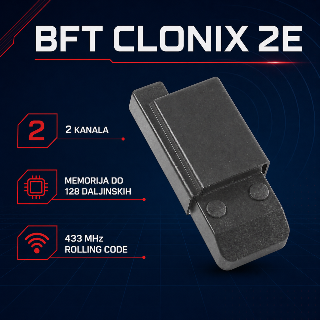 BFT CLONIX 2E 2 kanala 128 memorijskih pozicija 433 MHz