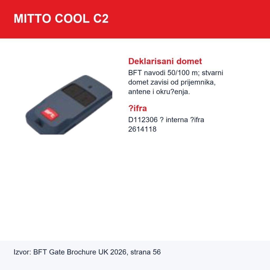 BFT MITTO COOL C2 domet 50 do 100 metara