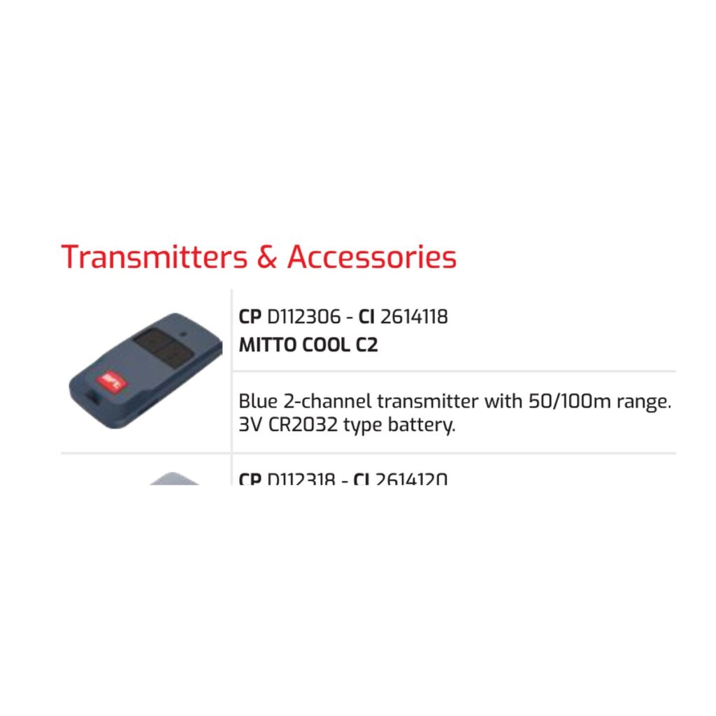 BFT MITTO COOL C2 kataloški podaci D112306