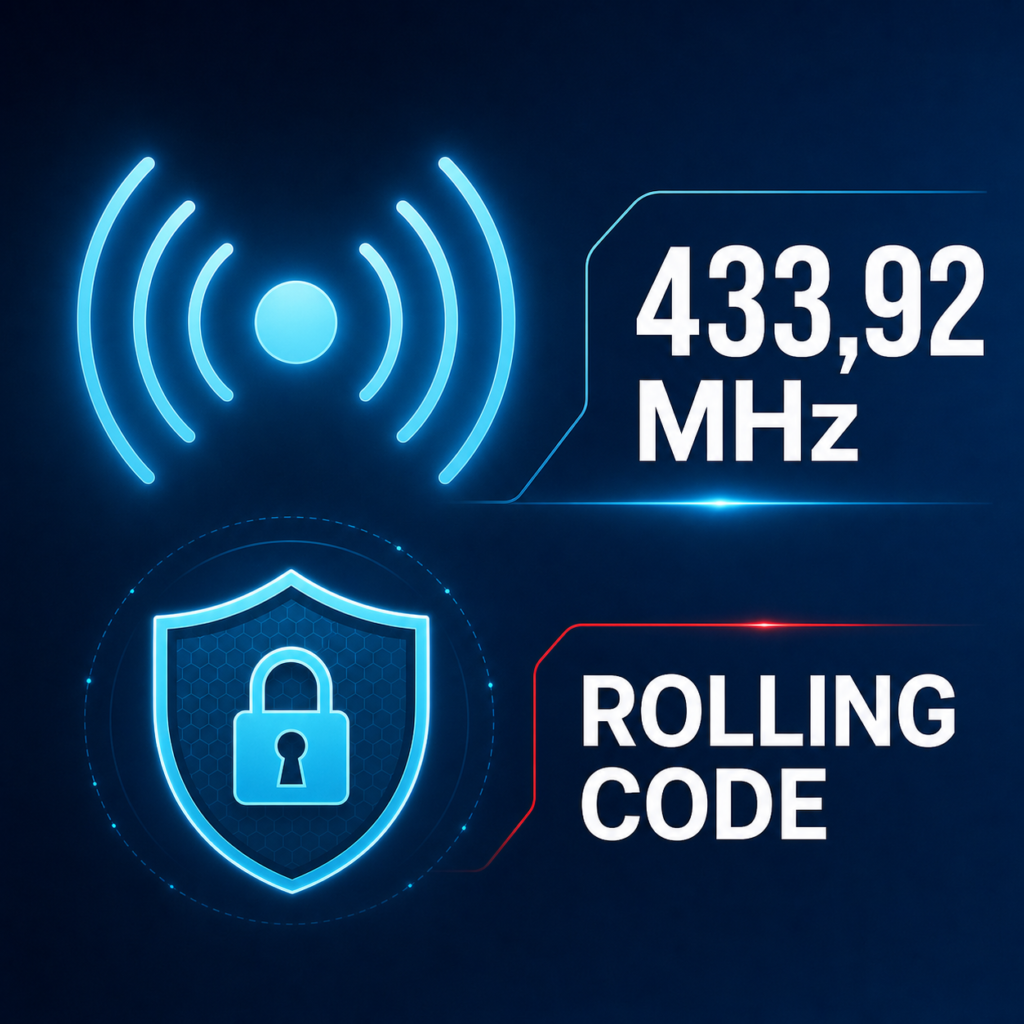 BFT Q.BO TOUCH tehnička grafika – 433,92 MHz i Rolling Code