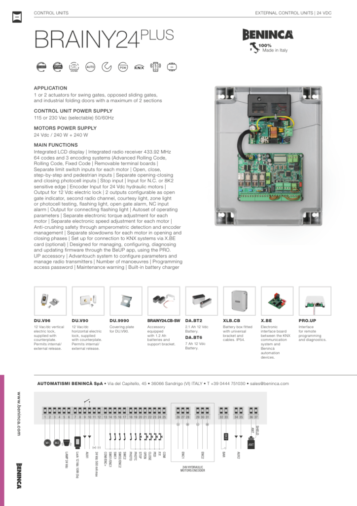 Beninca BRAINY24 PLUS Komandne centrale — prikaz 3