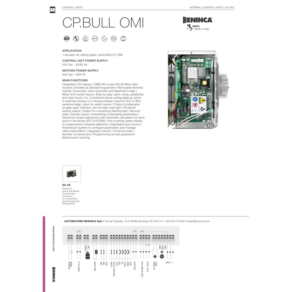 Beninca CP.BULL OMI Komandne centrale — prikaz 6
