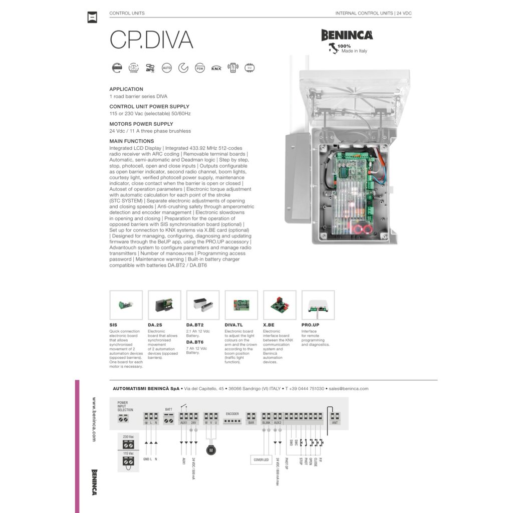 Beninca CP.DIVA Komandne centrale — prikaz 6