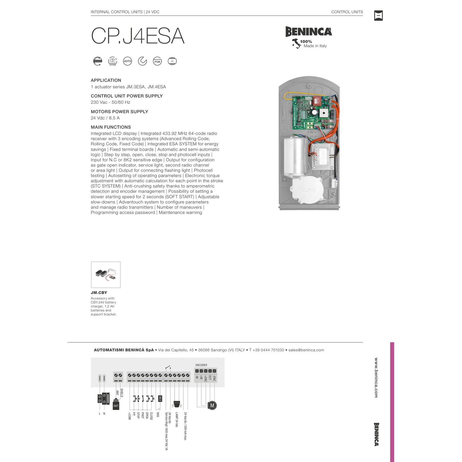 Beninca CP.J4ESA Komandne centrale — prikaz 6