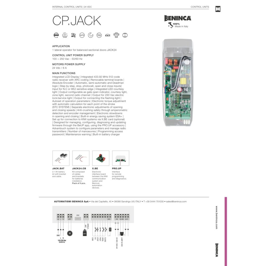 Beninca CP.JACK Komandne centrale — prikaz 6
