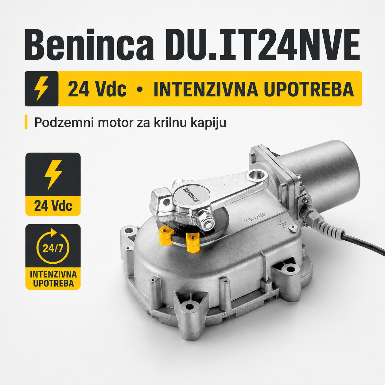 Beninca DU.IT24NVE podzemni motor 24 Vdc sa enkoderom za intenzivnu upotrebu krilnih kapija