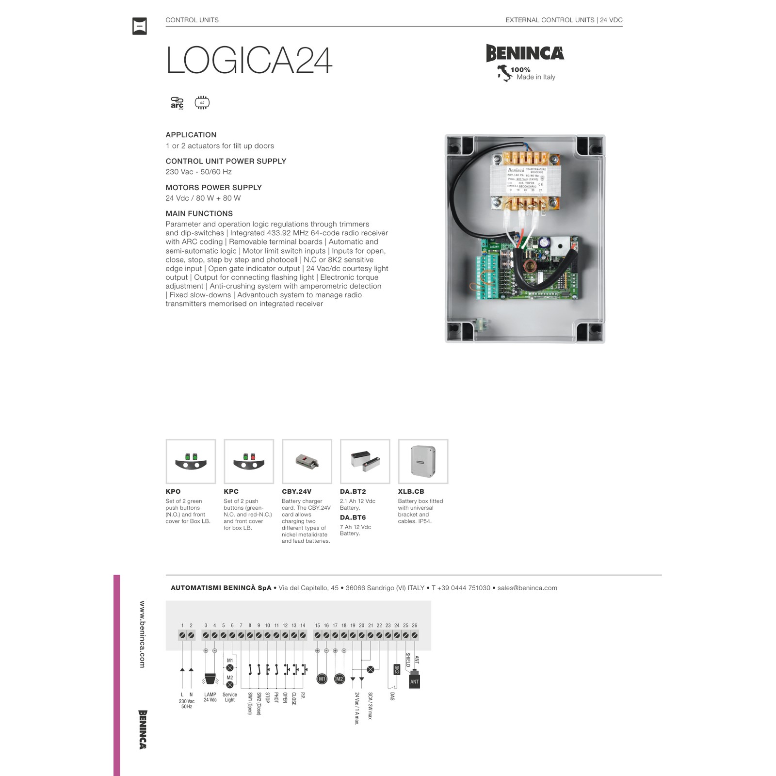 Beninca LOGICA24 Komandne centrale — prikaz 6