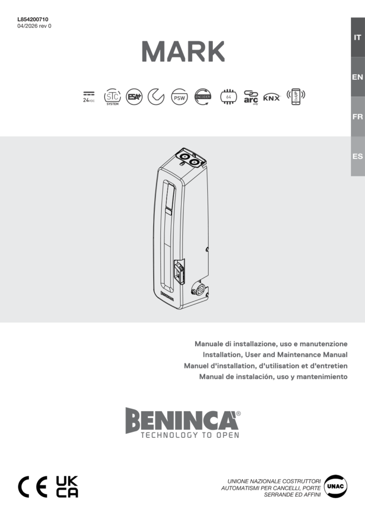 Beninca MARK Motori za segmentna vrata — prikaz 4