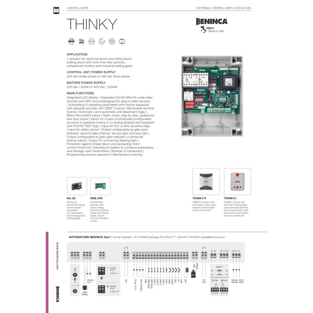 Beninca THINKY.P Komandne centrale — prikaz 6
