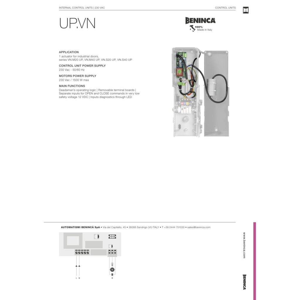 Beninca UP.VN Komandne centrale — prikaz 6