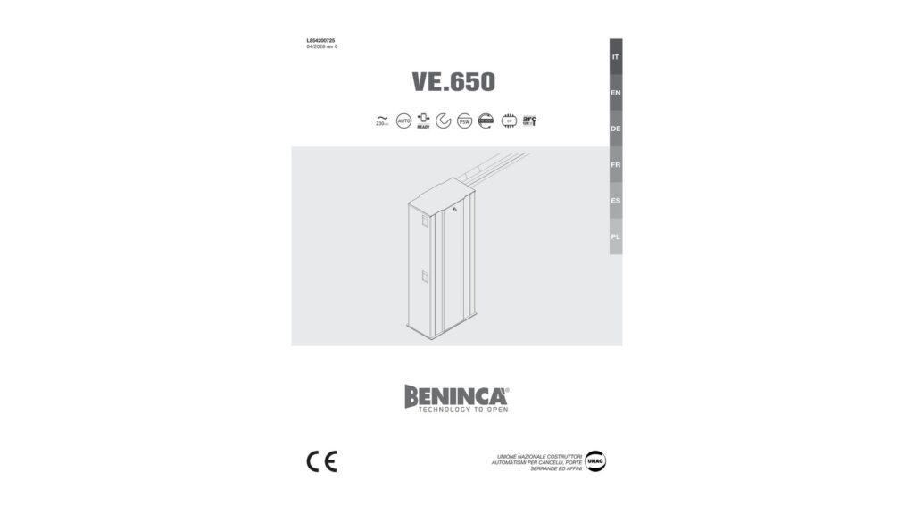 Beninca VE.650I – Inox rampa za velike prolaze do 6.5m