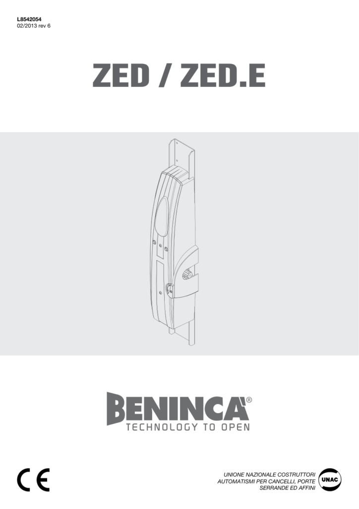 Beninca ZED.SC — motor za sekcijska garažna vrata
