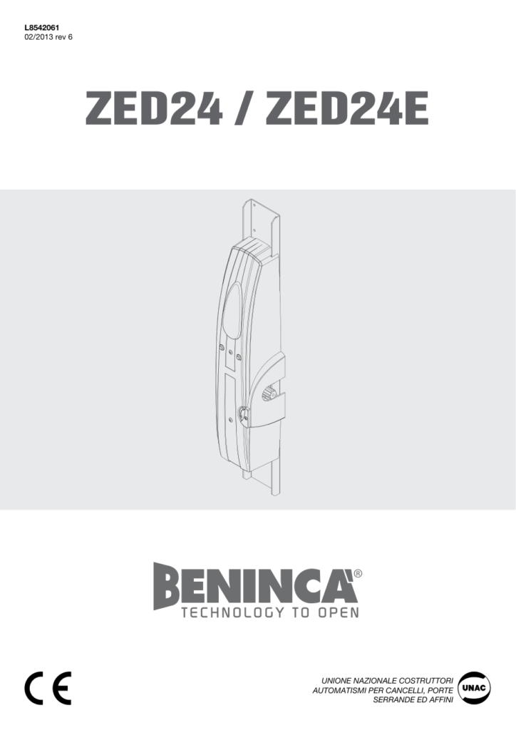 Beninca ZED24.RI — motor za sekcijska garažna vrata