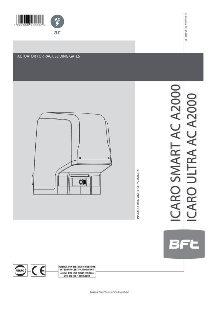 BFT Icaro Smart AC A2000 zvanično uputstvo