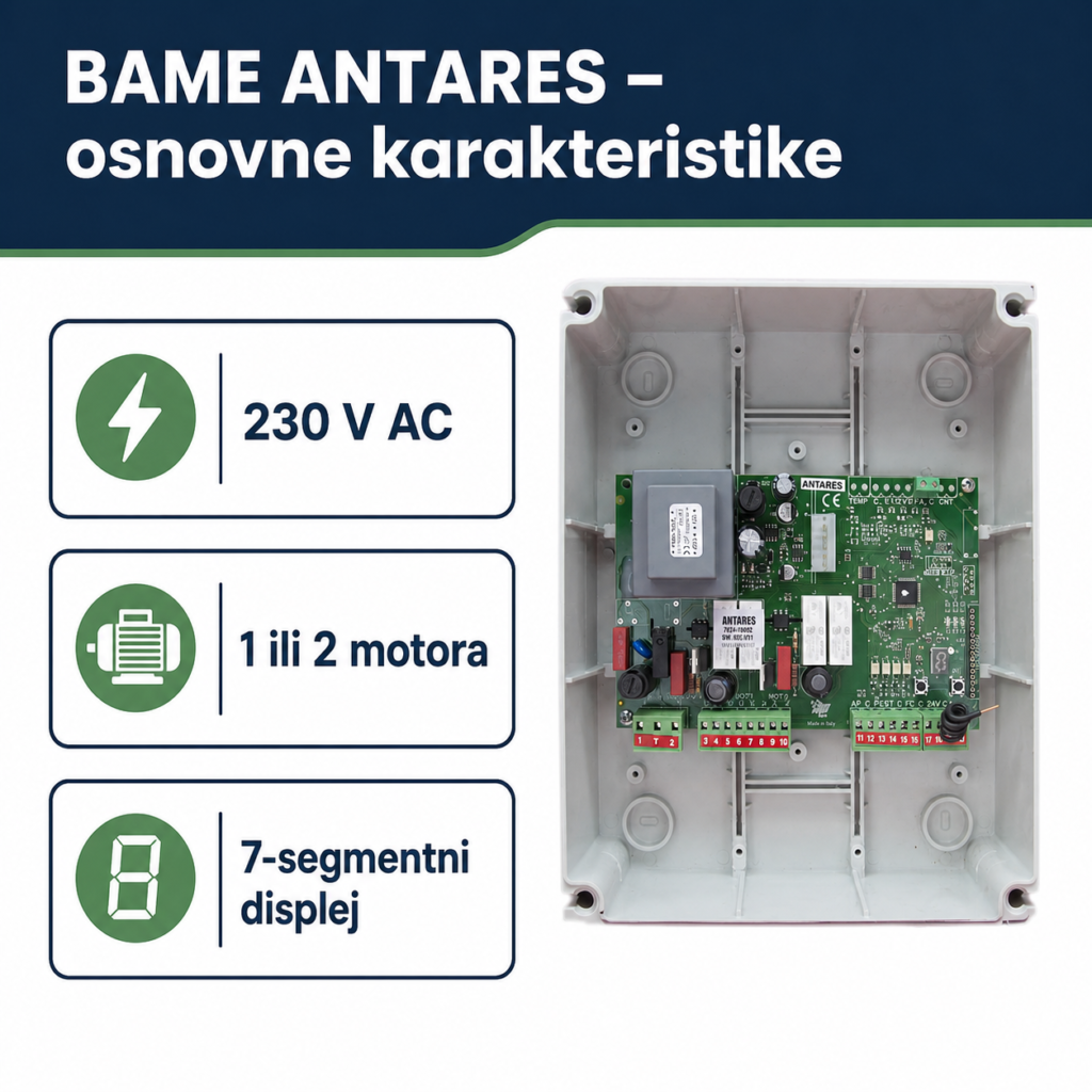 BAME ANTARES 230 V osnovne karakteristike