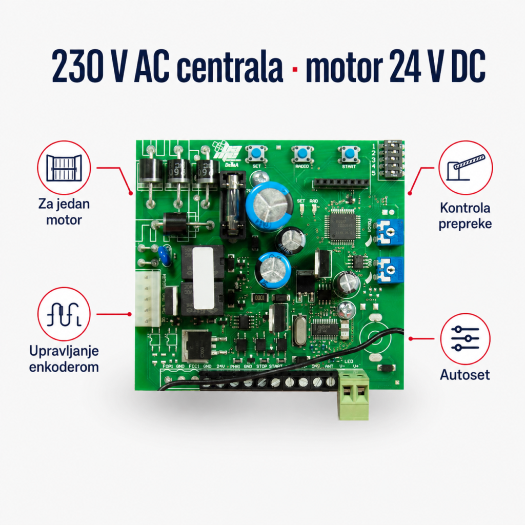 BAME AVIOR 24 centrala 230 V AC za motor 24 V DC