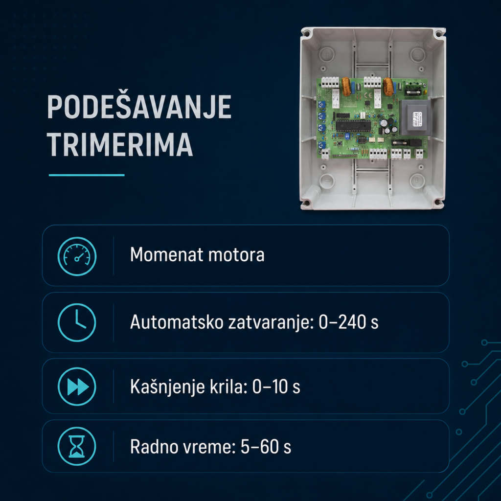 BAME EASY SIRIO podešavanje momenta vremena i kašnjenja krila
