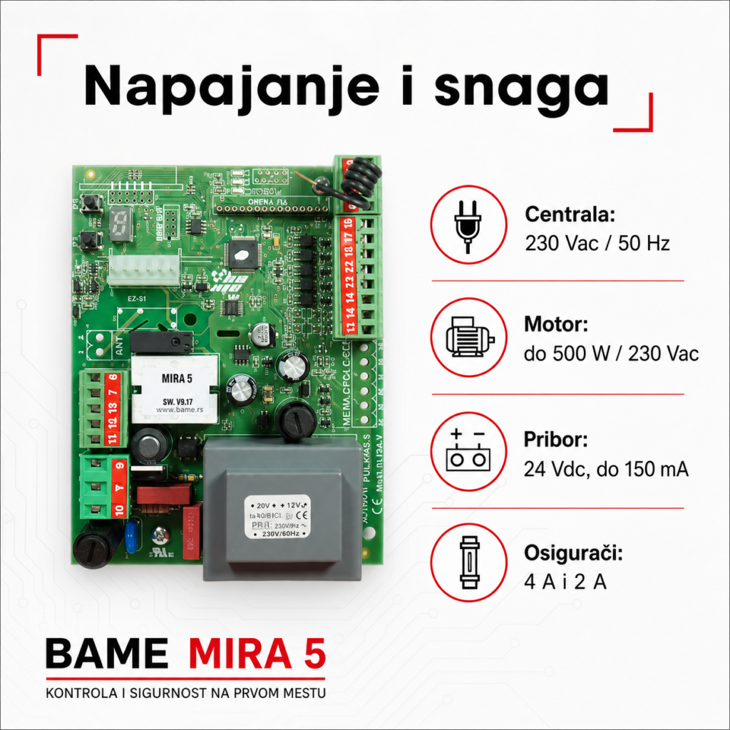 BAME MIRA 5 motor do 500 W i napajanje 230 V