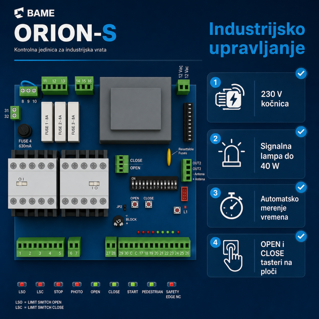 BAME ORION-S kočnica, signalna lampa i programski tasteri
