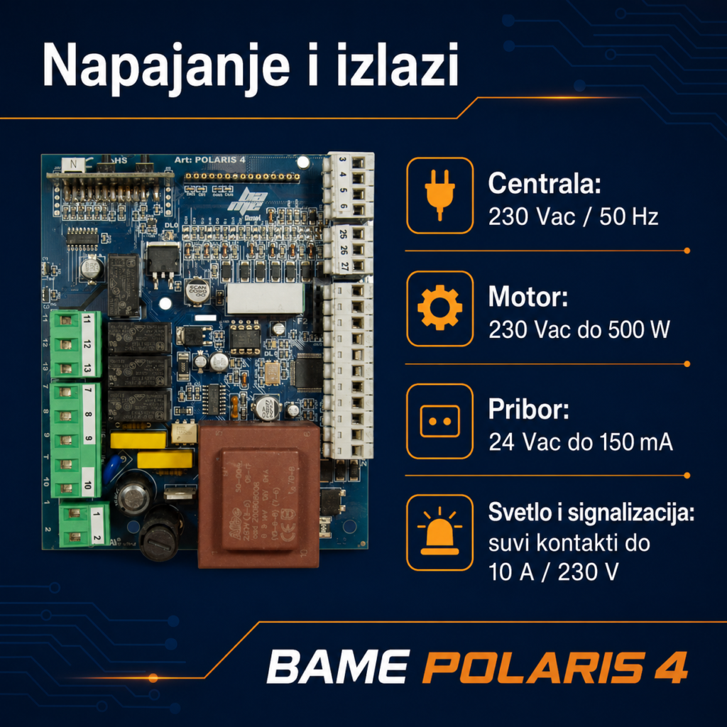 BAME POLARIS 4 napajanje motora i izlazi