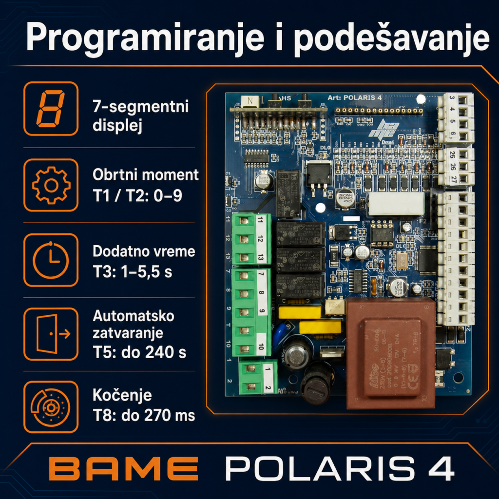 BAME POLARIS 4 programiranje preko displeja