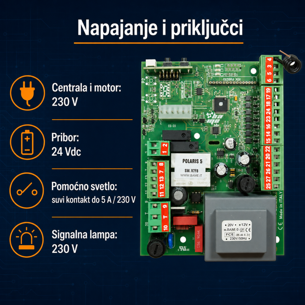 BAME POLARIS 5 napajanje i priključci