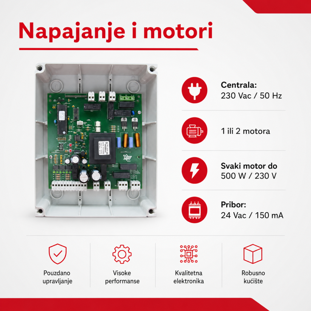 BAME SIRIO 3 napajanje i priključci za motore