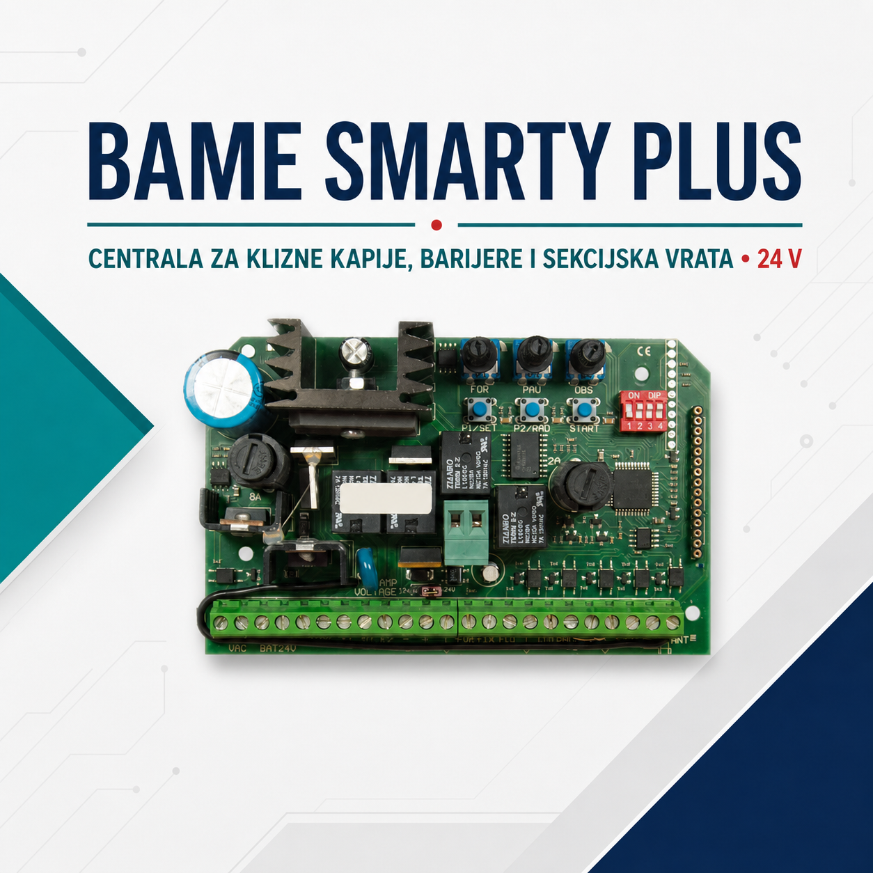 BAME SMARTY PLUS centrala za klizne kapije barijere i sekcijska vrata