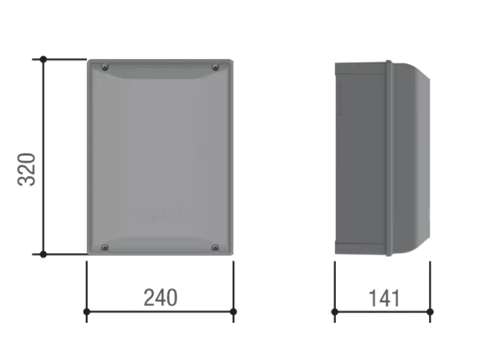 CAME ZLX24SA 801QA-0060 – upravljačka centrala za dvokrilne kapije – dimenzije (tehnički crtež)