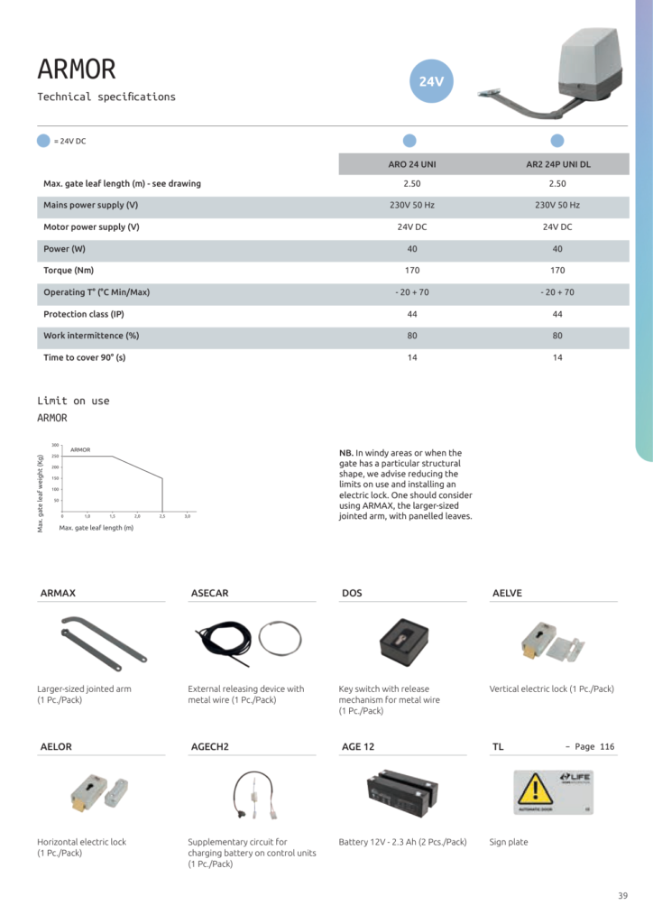LIFE ARMOR specifikacije za ARO 24 UNI i AR2 24P UNI DL – strana 2