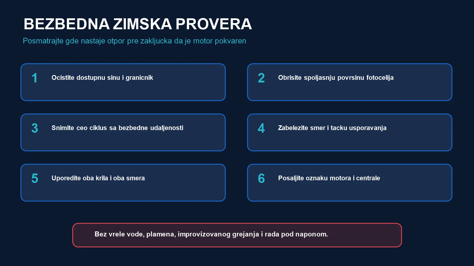 Šest bezbednih koraka za proveru automatske kapije koja sporo radi zimi