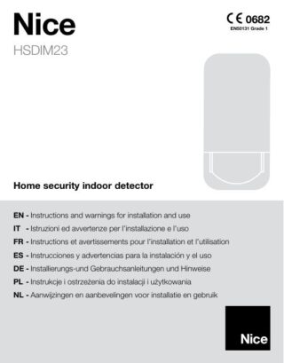 Nice HSDIM23 PIR detektor — identitetska ilustracija iz zvaničnog uputstva