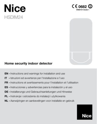 Nice HSDIM24 PIR i mikrotalasni detektor — ilustracija iz zvaničnog uputstva
